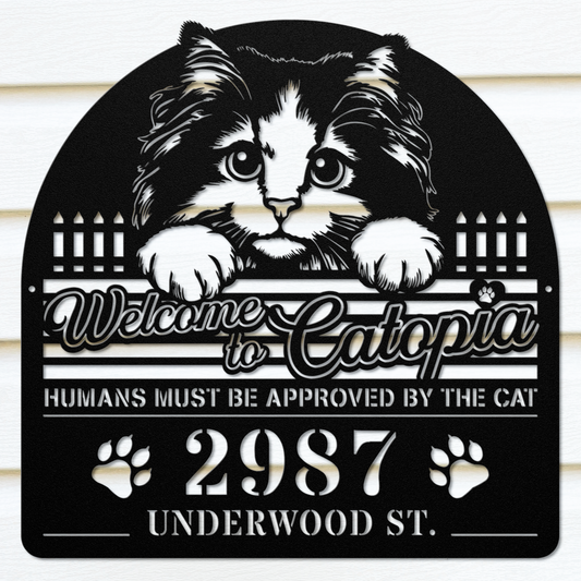 Catopia Laser Cut Metal Sign