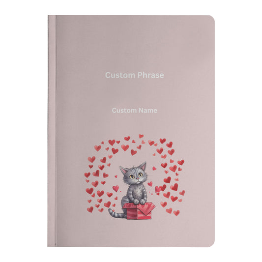 Custom Cat Cloud Hearts: The Cat Lover Gift Ideas Soft Cover Notebook for Whimsical Writing Adventures #197