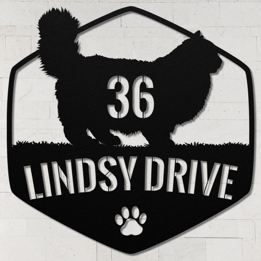Ragdoll Address Laser Cut Metal Sign