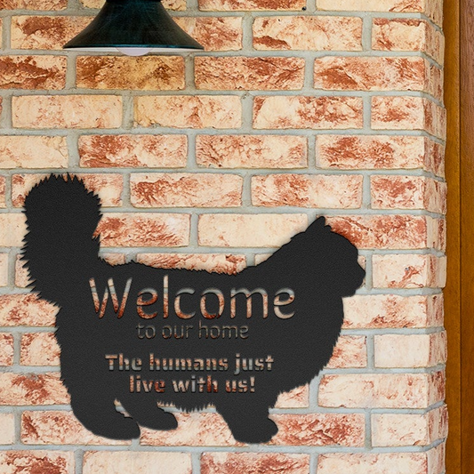 Embrace Elegance: The 'Ragdoll Realm' Laser Cut Steel Welcome Sign for Cat Lovers