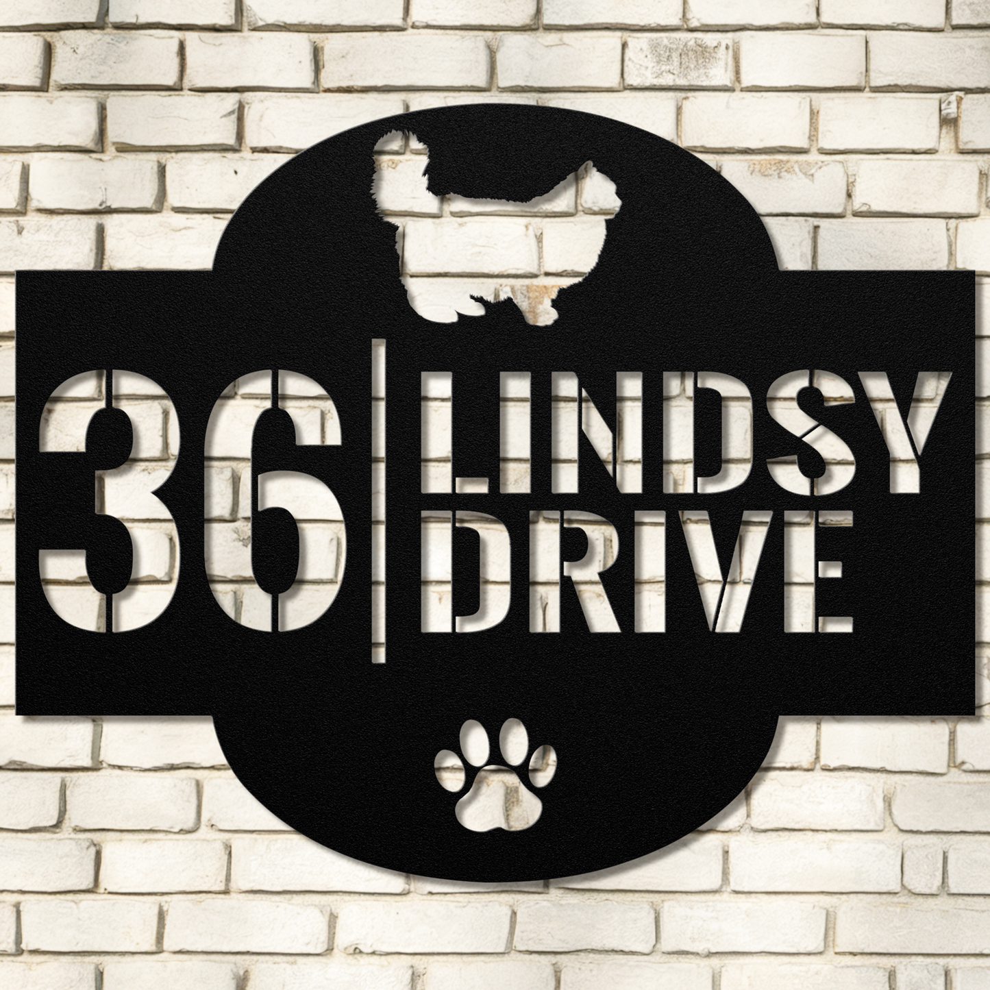 Custom Ragdoll Cat Address Laser Cut Metal Sign