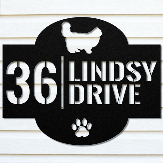 Custom Ragdoll Cat Address Laser Cut Metal Sign