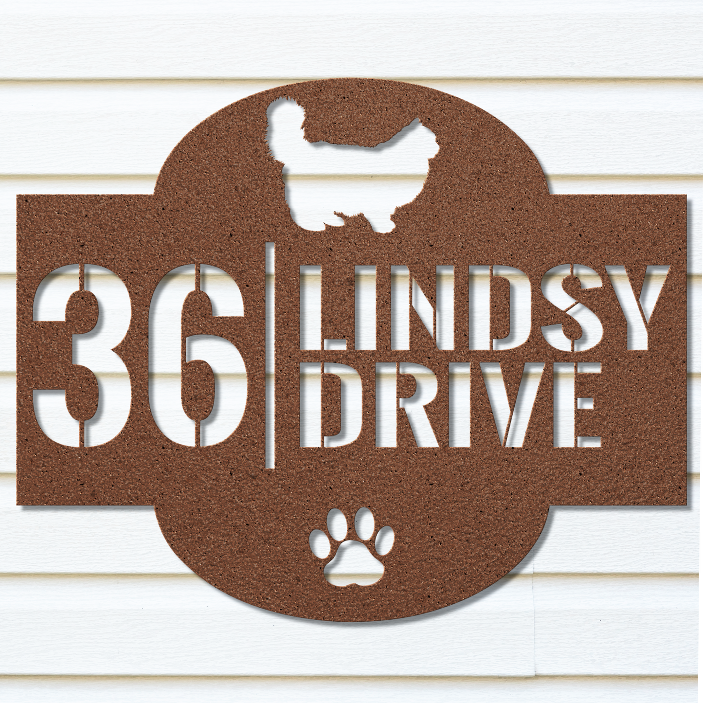 Custom Ragdoll Cat Address Laser Cut Metal Sign