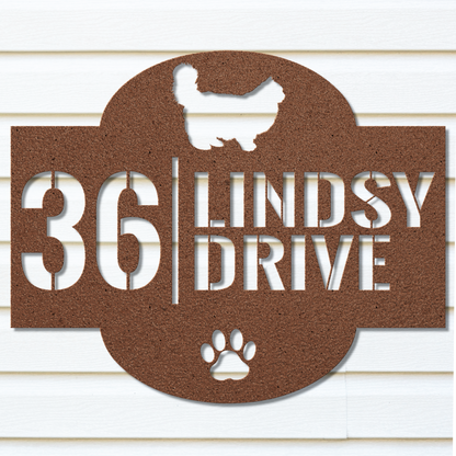 Custom Ragdoll Cat Address Laser Cut Metal Sign