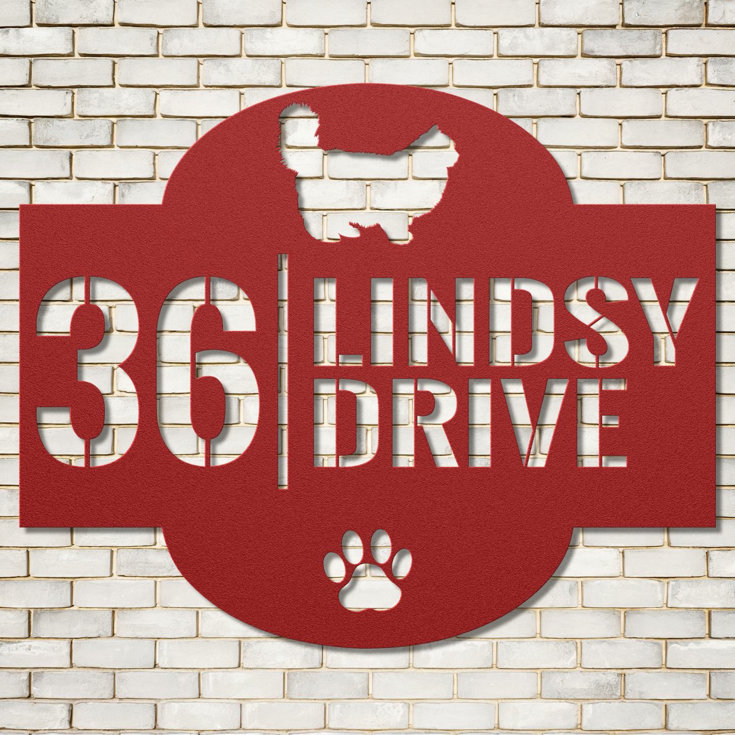 Custom Ragdoll Cat Address Laser Cut Metal Sign