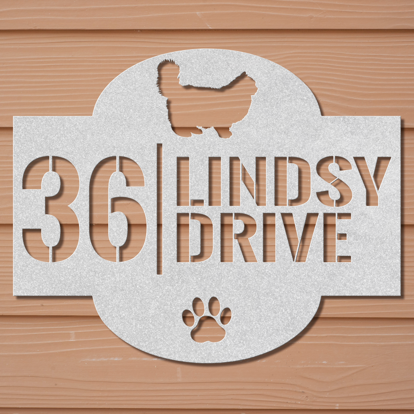 Custom Ragdoll Cat Address Laser Cut Metal Sign