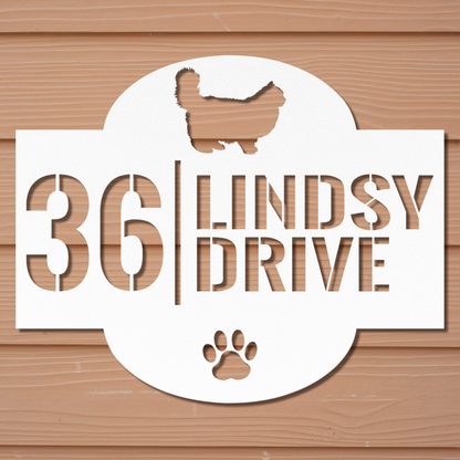 Custom Ragdoll Cat Address Laser Cut Metal Sign