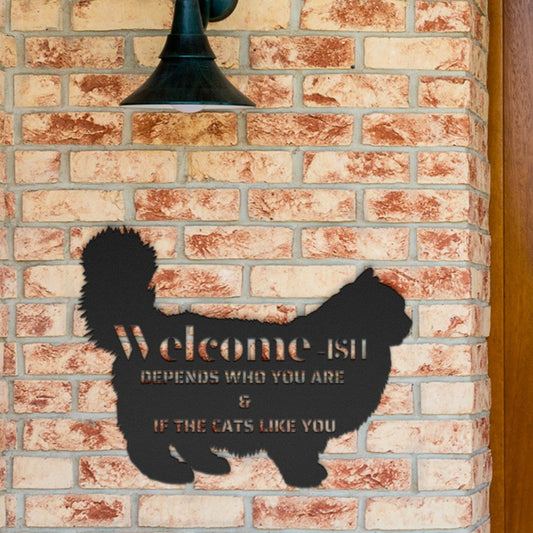 Ragdoll Whisker Welcome: The 'Pawsitively Selective' Laser Cut Metal Sign for Discerning Cat Homes