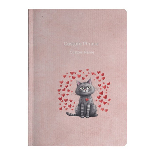 Custom Cat Cloud Hearts: The Cat Lover Gift Ideas Soft Cover Notebook for Whimsical Writing Adventures #125 - Purrfectly Spoilt