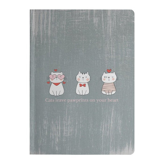 Cat Lover Gift Ideas Soft Cover Notebook - Capturing Feline Magic with 'Cats Leave Pawprints On Your Heart #116 - Purrfectly Spoilt