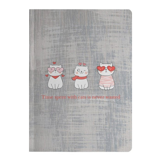 Cat Lover Gift Ideas Soft Cover Notebook Time Spent With Cats Is Never Wasted #117 - Purrfectly Spoilt