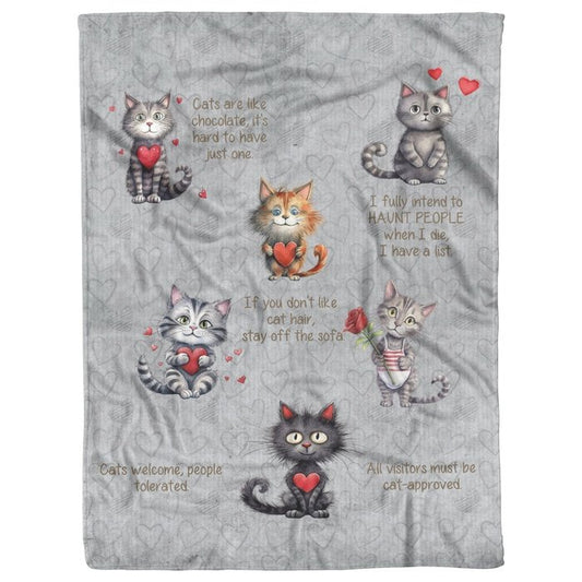 Snuggles and Smiles: The Cat Lover Gifts Fleece Blanket with a Touch of Humor for Cozy Cat Cuddles